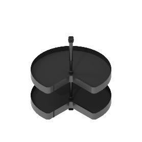 BANDEJA GIRATORIA 270º MODELO NOVA FLAT ACABADO ANTRACITA REGULACIÓN 630-730MM Ø DIÁMETRO Ø710
