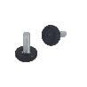 PIE NIVELADOR DAMEN Ø25 M8X13 NEGRO  C/HUELLA ALLEN 4MM.