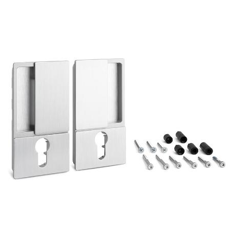 MANILLA WAVE PARA PUERTA BATIENTE CON CERRADURA CILÍNDRICA - SISTEMA ENRASADO PARA INTERIORISMO DE DISEÑO ACABADO C