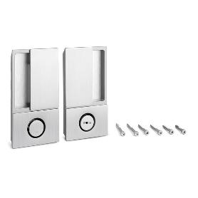 MANILLA WAVE PARA PUERTA CORREDERA CON CIERRE DE BAÑO - ENRASADA EN CROMO SATINADO, NEGRO MATE O BLANCO MATE ACABAD