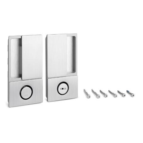 MANILLA WAVE PARA PUERTA CORREDERA CON CIERRE DE BAÑO - ENRASADA EN CROMO SATINADO, NEGRO MATE O BLANCO MATE ACABAD