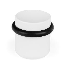 **TOPE DE PUERTA EN ZAMAK MODELO LUV 36×35 MM EN NIQUEL CEPILLADO, LATÓN CAVA, BLANCO MATE O NEGRO MATE - DISEÑO CO