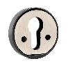 BOCALLAVE SEGURIDAD Ø51X10MM NEGRO, CROMO CEPILLADO, LATÓN MATE ACABADO NEGRO