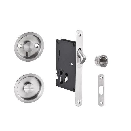 CERRADURA DE EMBUTIR PARA PUERTAS CORREDERAS IN.20.241.F CON TIRADORES - ACERO INOXIDABLE SATINADO