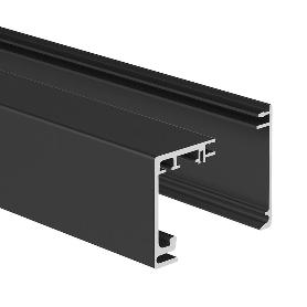 GUÍA ALUMINIO NEGRO SK GLASS 80 2M/3M NEGRO/PLATA ACABADO NEGRO LARGO 2M