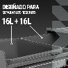 CUBO DE BASURA EXTRAIBLE 2X16 LITROS. MODELO MIDI LIGHT. ANTRACITA. CON TIRADOR. H350.