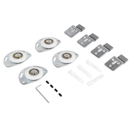 KIT HERRAJES MOD.UNICA P/2-PTAS.MADERA DESLIZAMIENTO EXTERIOR.CARGA MAXIMA 40KG. (CAJA 100)