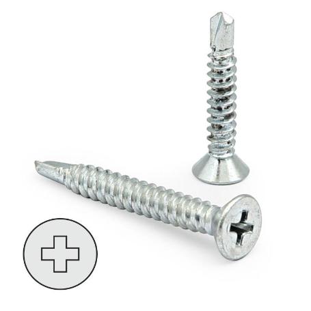 TORNILLO BROCA ROSCA CHAPA CABEZA PLANA DIN 7504-P ZINCADO LARG.R/CHAPA 25MM Ø ROSCA CHAPA 4.2MM (CAJA 200)