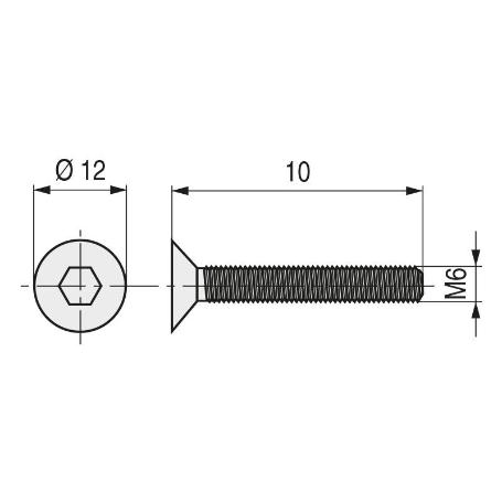 TORNILLO ROSCA METAL ALLEN DIN 7991 ZINC LARGO 10MM METRICA M-5