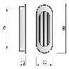 TIRADOR EMBUTIR ZMK CASTO OVALADO 90X30 ANTICA FIRENZE P/POSICION HORIZONTAL/VERTICAL.