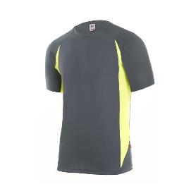 CAMISETA TECNICA BICOLOR  CALPI  MANGA CORTA VARIOS COLORES TALLA S-XXL ROPA BICOLOR GRIS AMARILLO TALLA S