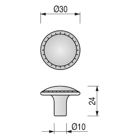 TIRADOR MODELO ALLENDE ZAMAK RÚSTICA MARFIL DISTANCIA 0MM-1 AGUJERO