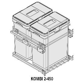 MODULO CUBO BASURA KOMBI M450 2X30LTS.