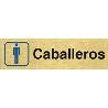 PLACA ALUMINIO ORO 150X45 CABALLERO