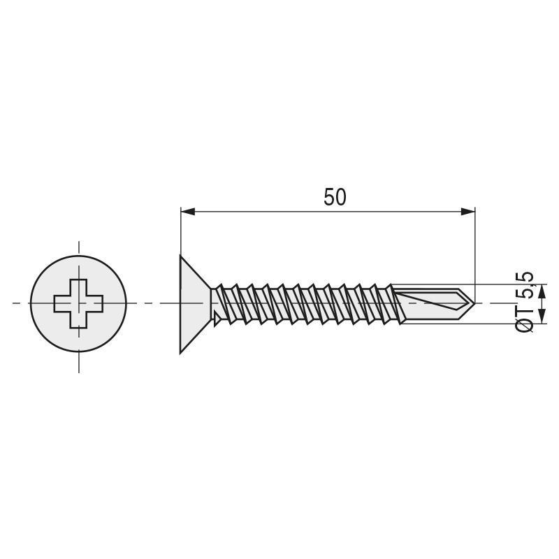 Tornillo Broca Rosca Chapa Cabeza Plana Din P Zincado Larg R Chapa