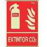 SEÑAL 7002 PLASTICO 297X210 EXTINTOR CO2 LUMINISCENTE