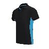 POLO MANGA CORTA BICOLOR DOLVI NEGRO CELESTE TALLA S