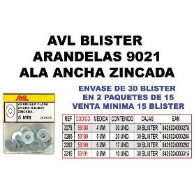 BLISTER ARANDELA PLANA DIN 9021 CINCADA METRICA M-8
