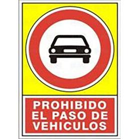 SEÑAL 497 PLAST.490X345 PR.PASO VEHIC. PROHIBIDO EL PASO DE VEHICULOS