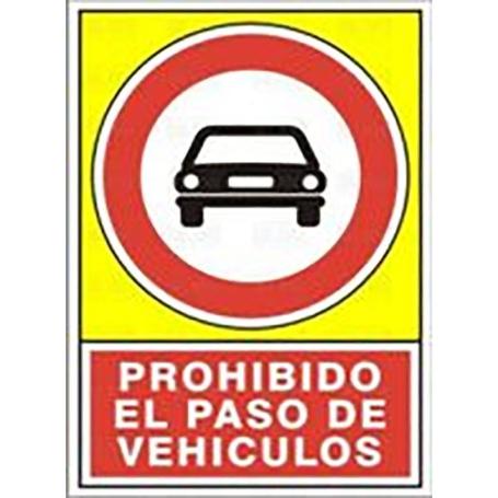 SEÑAL 497 PLAST.490X345 PR.PASO VEHIC. PROHIBIDO EL PASO DE VEHICULOS