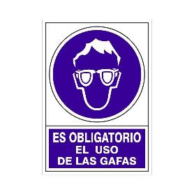 SEÑAL 610 PLAST.345X245 OBLI.USO GAFAS ES OBLIGATORIO EL USO DE LAS GAFAS