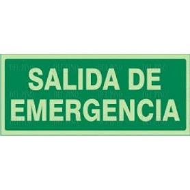 SEÑAL 1020 PLAST.297X148 SAL.EMERG LUM SALIDA DE EMERGENCIA (LETRA)