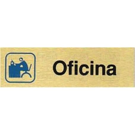 PLACA ALUMINIO ORO 150X45 OFICINA