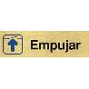 PLACA ALUMINIO ORO 150X45 EMPUJAR