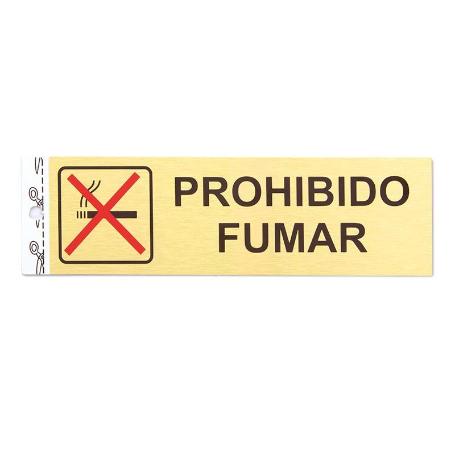 PLACA ALUM.ORO 150X45 PROHIBIDO FUMAR