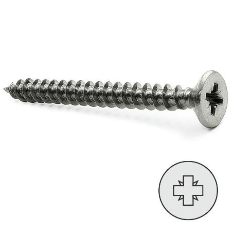 TORNILLO ROSCA MADERA CABEZA PLANA POZIDRIV INOXIDABLE DIN 7505-A LARGO 25MM DIÁMETRO 4MM