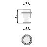 TOPE PUERTA Ø20 H35 C/ARO GOMA INOXIDABLE MATE