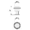 TOPE PUERTA Ø35 H50 C/ARO GOMA INOXIDABLE MATE