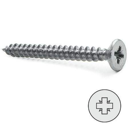 TORNILLO ROSCA MADERA CABEZA PLANA POZIDRIV ZINCADO DIN 7505-A LARGO 45MM DIÁMETRO 5MM (CAJA 500)