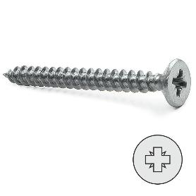 TORNILLO ROSCA MADERA CABEZA PLANA POZIDRIV ZINCADO DIN 7505-A LARGO 60MM R/PARCIAL DIÁMETRO 5MM (CAJA 200)