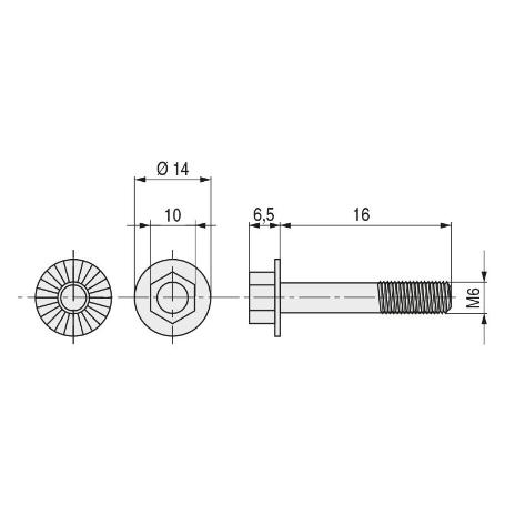 TORNILLO HEXAGONAL GRAFILADO 6921 ZINCADO. ELEGIR MÉTRICA Y LONGITUD. LARGO 25MM METRICA M-6