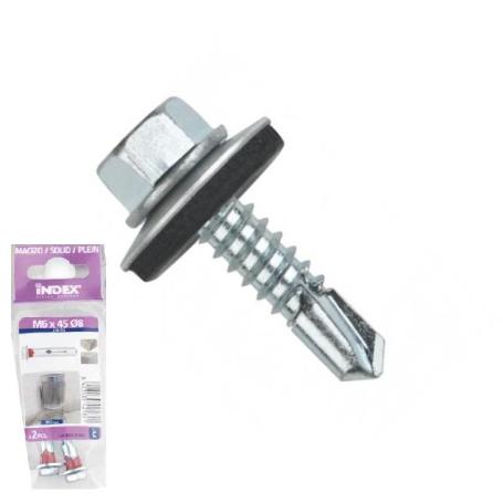 BLISTER TORNILLO BROCA CABEZA HEXAGONAL DIN 7504-K CON ARANDELA P-16 CINCADO LARGO 19MM Ø ROSCA CHAPA 4.8MM