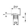 TAPA MINA AG.8MM BLANCO (500U)