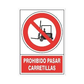 SEÑAL 537 PLASTICO 345X245PROH.P/CARRETIL PROHIBIDO PASAR CARRRETILLAS