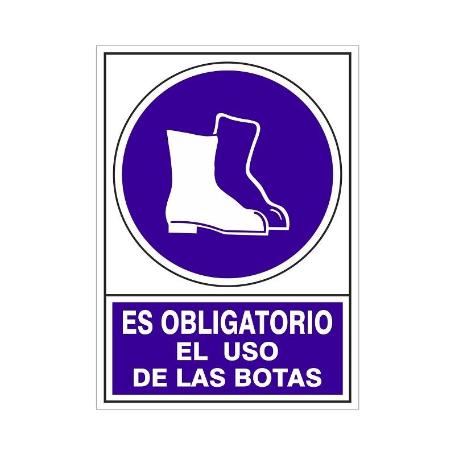 SEÑAL 602 PLAST.345X245 OBLI.USO BOTAS ES OBLIGATORIO EL USO DE LAS BOTAS