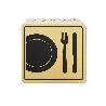 PLACA ALUMINIO ORO 120X120MM PLATO CUCHILLO Y TENEDOR