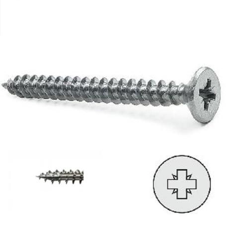 TORNILLO ROSCA MADERA CABEZA PLANA RS-FIX POZIDRIV ZINCADO LARGO 16MM DIÁMETRO 3MM (CAJA 1000)