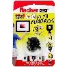 BLISTER 8 FIJA CUADROS NEGRO 518168 FISCHER