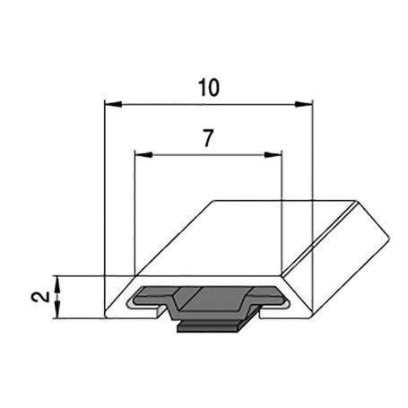 PERFIL ADHESIVO 3MTS. 10MM. CROMADO PARA PUERTA DE CRISTAL