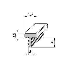 PERFIL T CALETA 5,6MM 3M. PLATA MATE (CAJA 10)