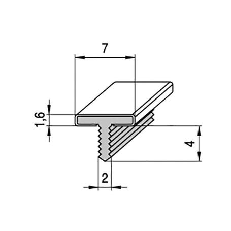 PERFIL T CALETA 7MM 3M. CROMADO