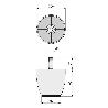 PATA PLASTICO VASO Ø70 H65 M8X27 CROMO