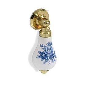 PENDULO PORCELANA 3519 FLOR AZUL 25BL/01 ORO