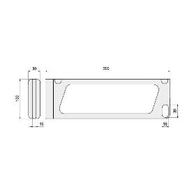 SOPORTE EST. ZAMAK KANSAS L300 IZQUIERDA CROMO MANO IZQUIERDA ACABADO CROMO