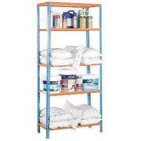 ESTANTERIA MADERCLICK 5/400 AZUL-NARANJA 180X90X40