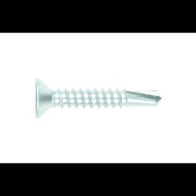 TORNILLO BROCA ROSCA CHAPA CABEZA PLANA DIN 7504-P ZINCADO LARG.R/CHAPA 32MM Ø ROSCA CHAPA 4.2MM (CAJA 500)